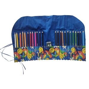 Handmade cotton Fabric Pencil Roll case 3 patterns to‎ choose from.